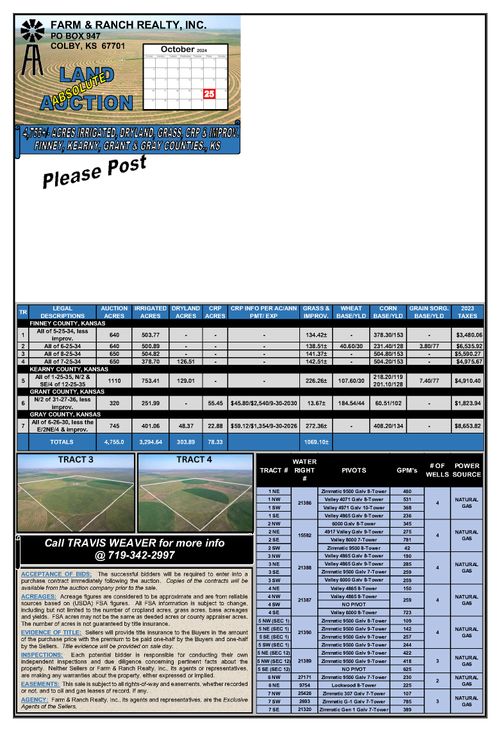 4,755± ACRES IRRIGATED, DRYLAND, CRP, GRASS & IMPROVEMENTS 7 TRACTS